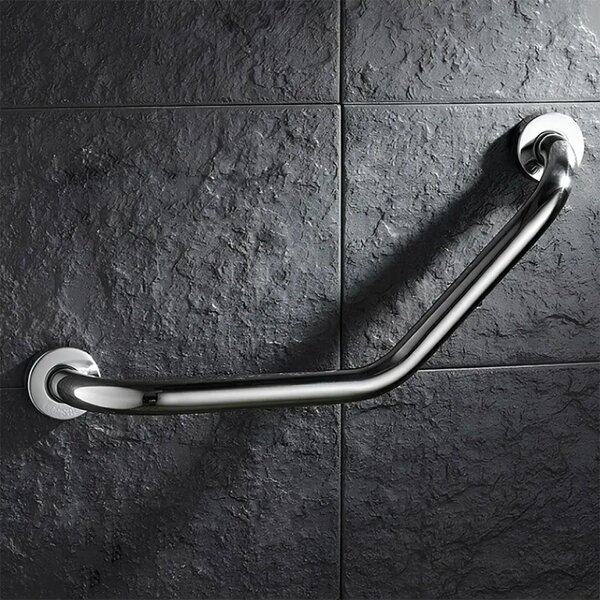 Bathroom angled grab bar Chrome