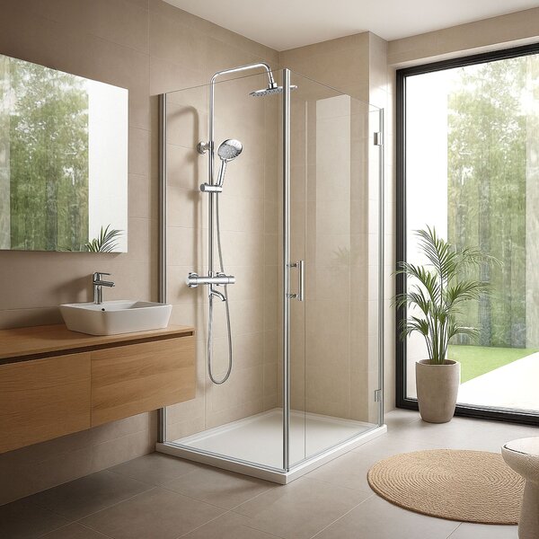 Thermostatic shower system Rea Lungo Diamond Chrome