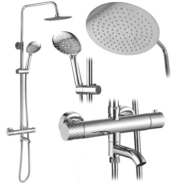 Thermostatic shower system Rea Lungo Diamond Chrome