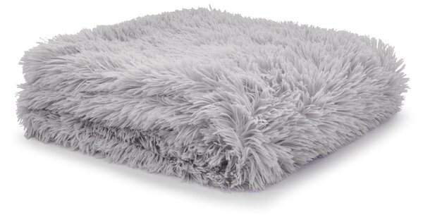 Catherine Lansfield Cuddly Faux Fur 245cmx280cm Throw Silver Grey