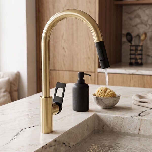 Kitchen faucet Rea SOUL Gold Black