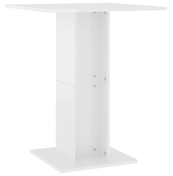 Bistro Table High Gloss White 60x60x75 cm Engineered Wood