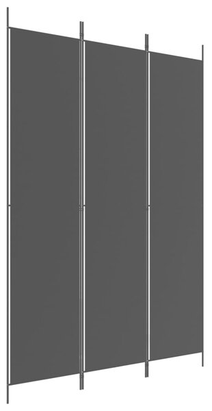 3-Panel Room Divider Black 150x220 cm Fabric