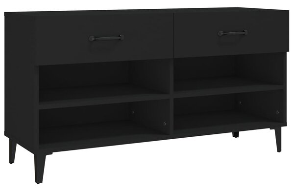 Shoe Cabinet Black 102x35x55 cm Engineered Wood