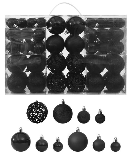 100 Piece Christmas Ball Set Black