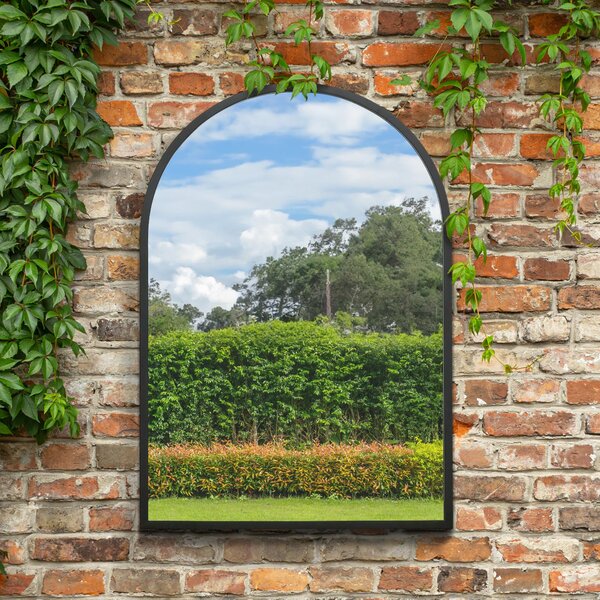 Arcus Arched Indoor Outdoor Full Length Wall Mirror Black