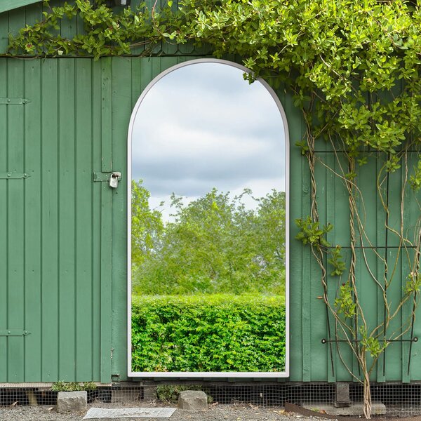 Arcus Arched Indoor Outdoor Full Length Wall Mirror White