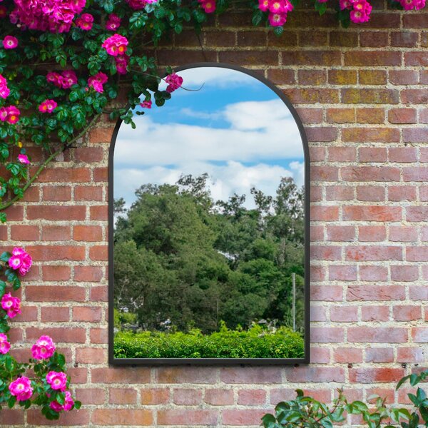 Arcus Arched Indoor Outdoor Full Length Wall Mirror Black