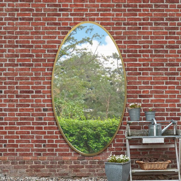 Ovale Oval Indoor Outdoor Wall Mirror Gold