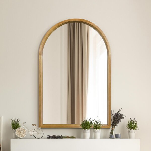 Naturalis Solid Oak Arched Wall Mirror Natural