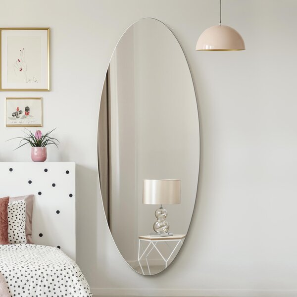 Ovale Frameless Oval Wall Mirror Black