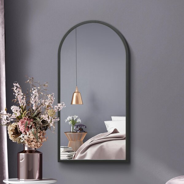 Arcus Framed Arched Wall Mirror Black