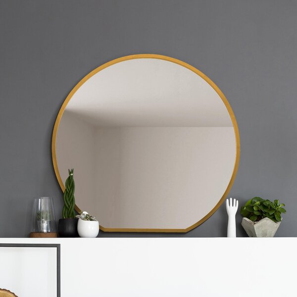 Circulus Round Overmantel Wall Mirror Gold