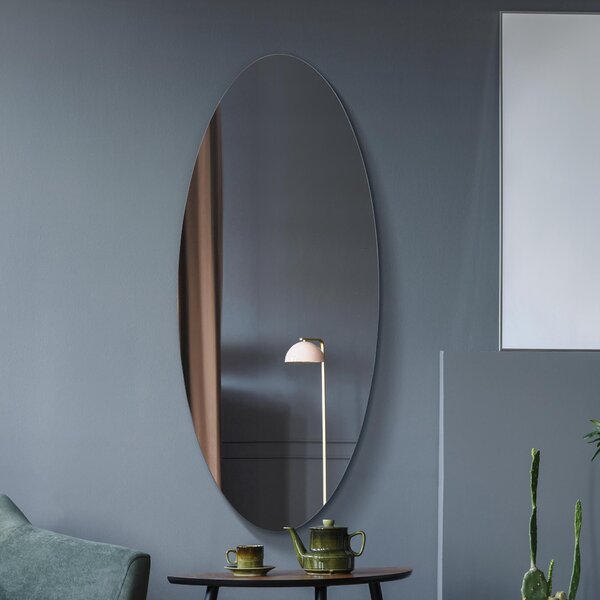 Ovale Frameless Oval Wall Mirror Black