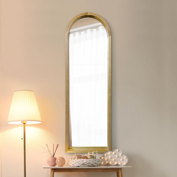 Naturalis Solid Oak Arched Wall Mirror Natural