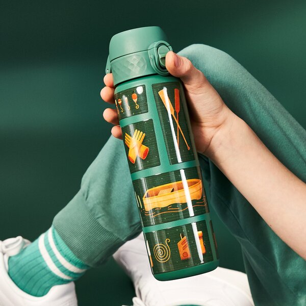 Ion8 Fishing Leak Proof Vacuum Insulated Slim Water Bottle, 500ml Green