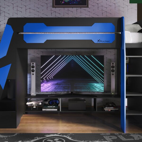 X Rocker Garrison High Sleeper Gaming Bed with Desk