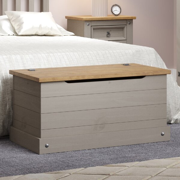 Consett Wooden Blanket Box In Grey And Oak