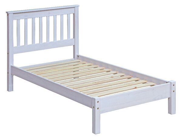 Consett Wooden Single Bed In White