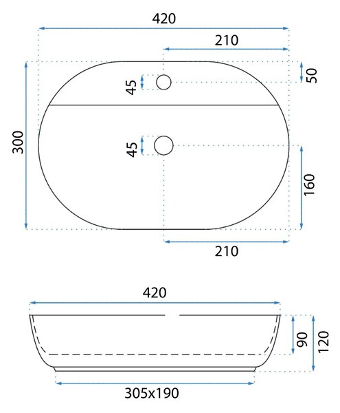 Countertop Basin REA Aura 42