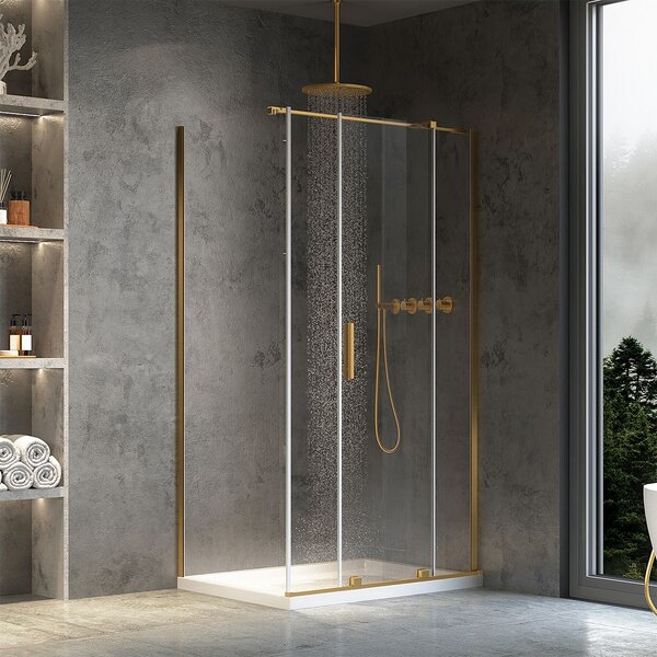 Shower enclosure REA Montana Gold Brush 100x80