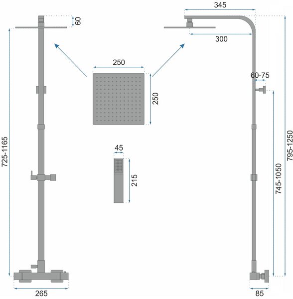 Thermostatic shower Set Rea FENIX Milan