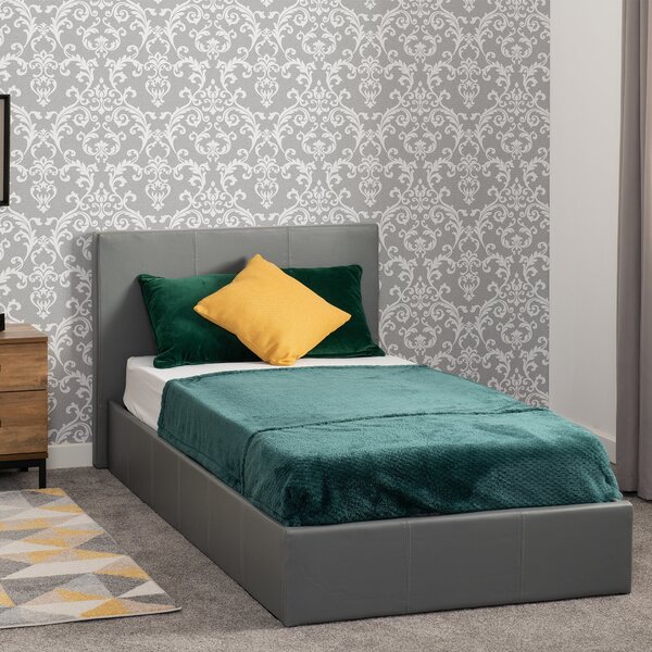 Waverley Faux Leather Ottoman Bed Grey