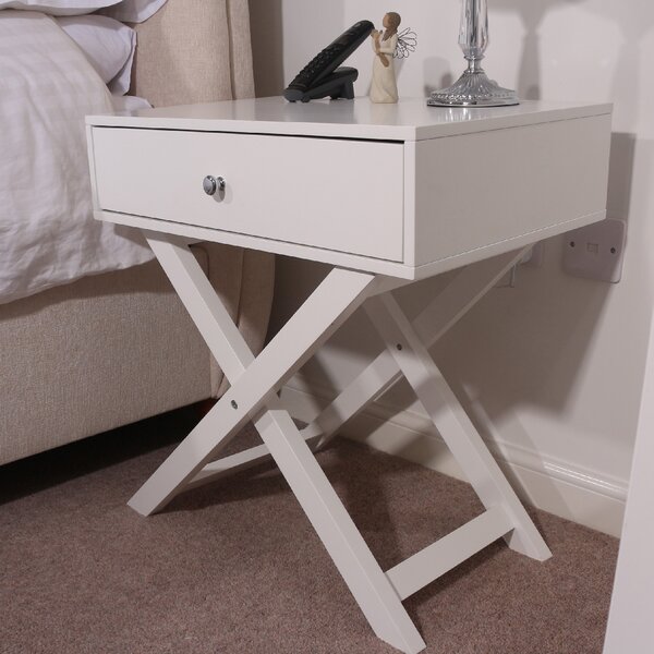 Sevilla Wooden Bedside Cabinet With 1 Drawer In White