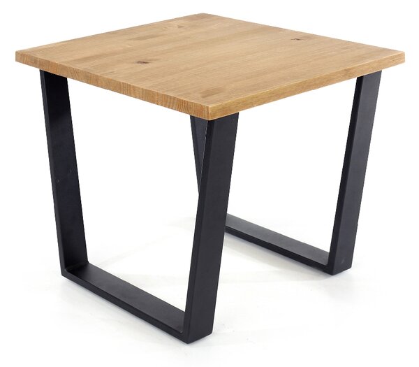 Tilston Wooden Square Lamp Table In Oak And Black