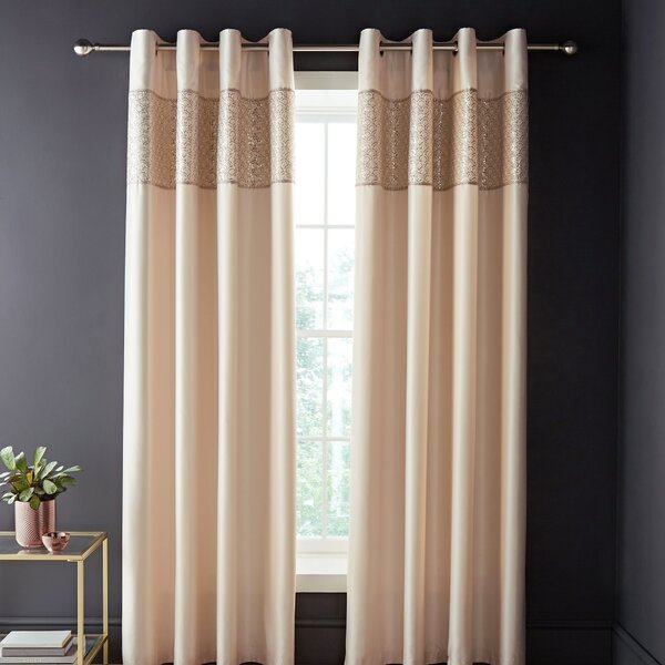 Catherine Lansfield Deco Sequin Eyelet Curtains