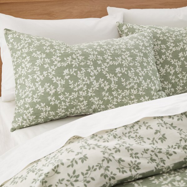 Bianca Shadow Leaves 200 Thread Count Cotton Duvet Cover and Pillowcase Set