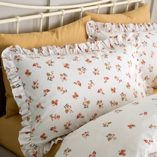 Catherine Lansfield Frill Ditsy Floral Duvet Cover and Pillowcase Set