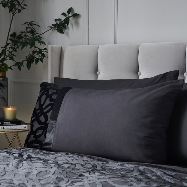 Catherine Lansfield Lattice Cut Velvet Duvet Cover and Pillowcase Set