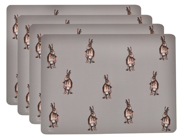 Meg Hawkins Set of 4 Hare Placemats Taupe