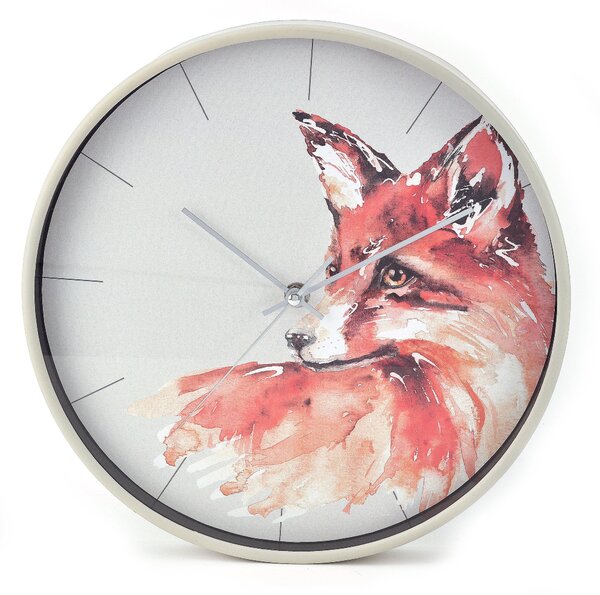 Meg Hawkins Fox Wall Clock Grey