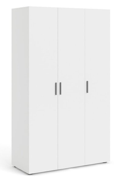 Perkin Wooden Wardrobe With 3 Doors In White Woodgrain