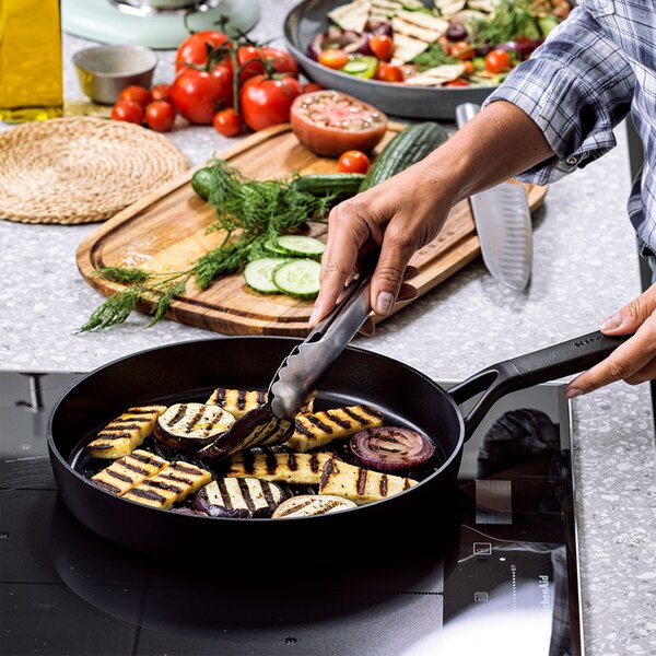 KitchenAid Classic Non-Stick Forged Aluminium Round Grill Pan, 28cm Black