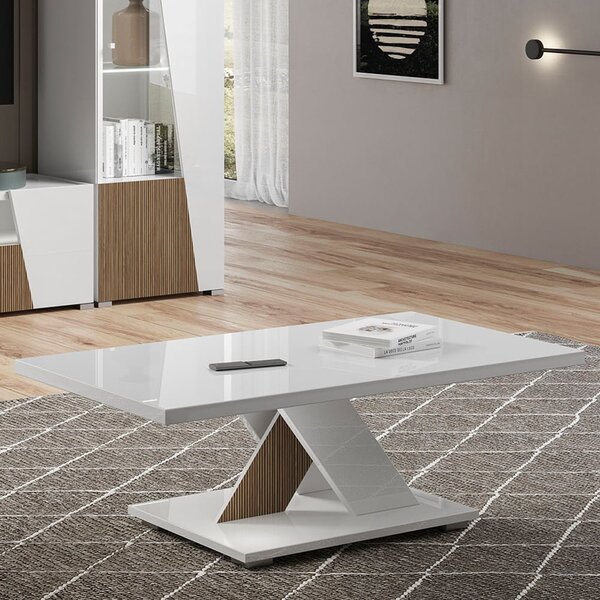 Enna High Gloss Coffee Table Rectangular In White