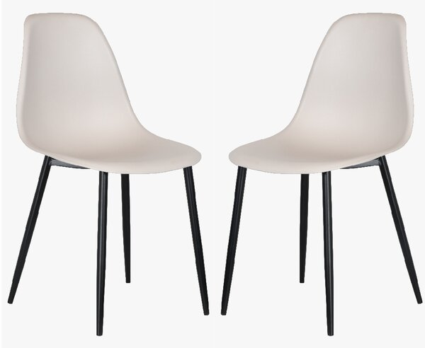 Arta Curve Calico Plastic Seat Dining Chairs In Pair