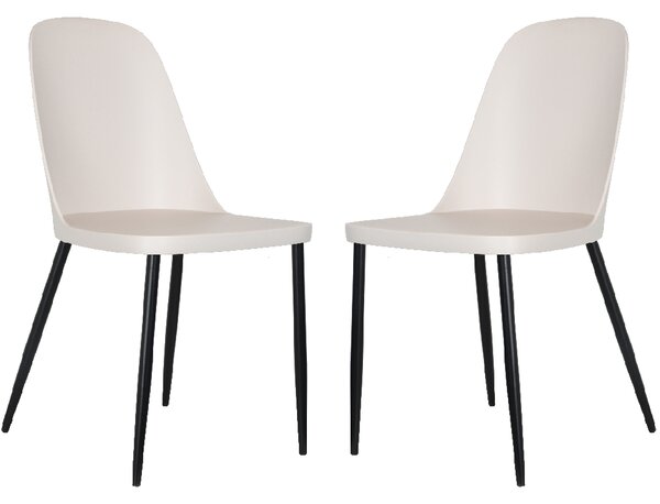 Arta Duo Calico Plastic Seat Dining Chairs In Pair