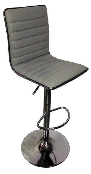 Coventry Faux Leather Bar Stool In Grey With Chrome Base