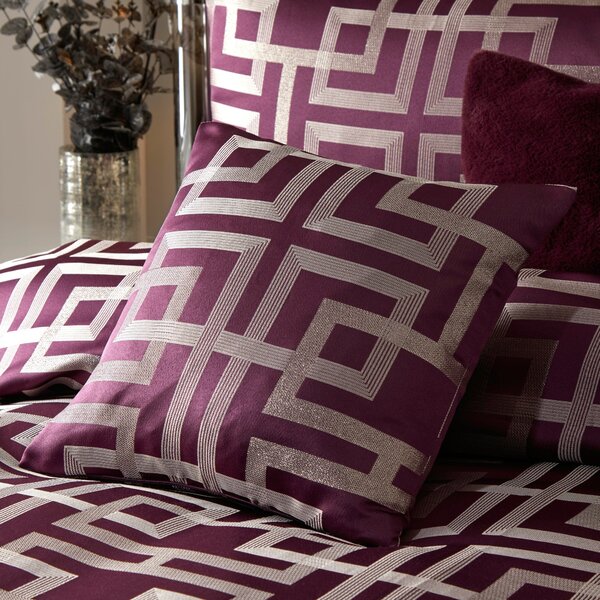 Bardon Geometric Cushion 43cm x 43cm Damson (Purple)