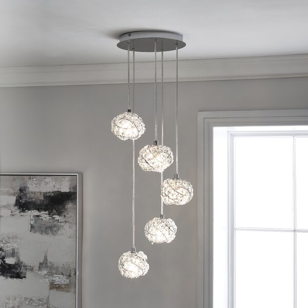 Cecilie 5 Light Cluster Ceiling Fitting Silver