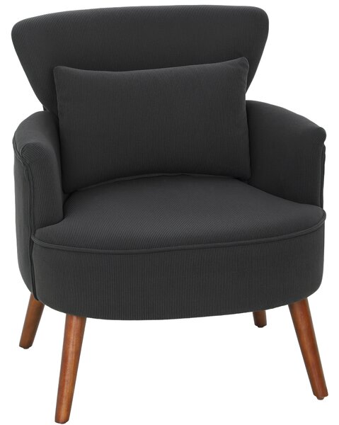 HOMCOM Corduroy Retro Accent Chair - Black