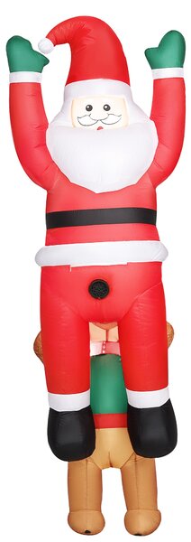 Outsunny 7FT Hanging Christmas Inflatable Santa with Dog, Christmas Blow Up Decoration with Built-in LED Lights for Garden, Indoor Outdoor Home Decor