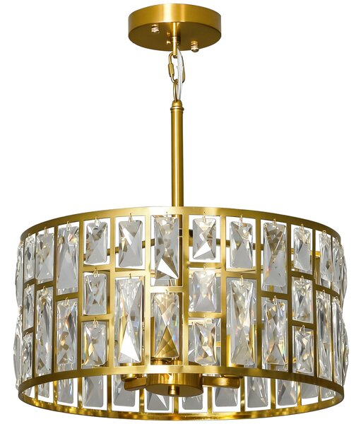 HOMCOM 72 Glass Crystallite Chandelier - Gold-Tone