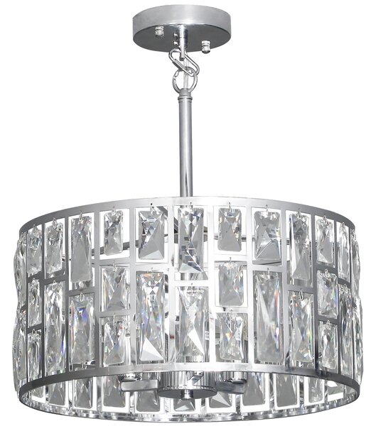 HOMCOM 72 Glass Crystallite Chandelier - Silver-Tone