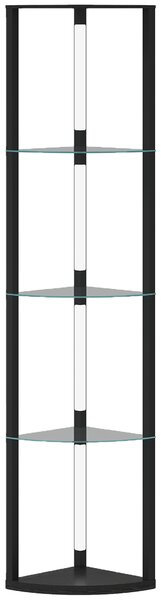 HOMCOM LED Floor Lamp with Shelves, Dimmable Standing Lamp with Foot Switch for Living Room, Bedroom, Black