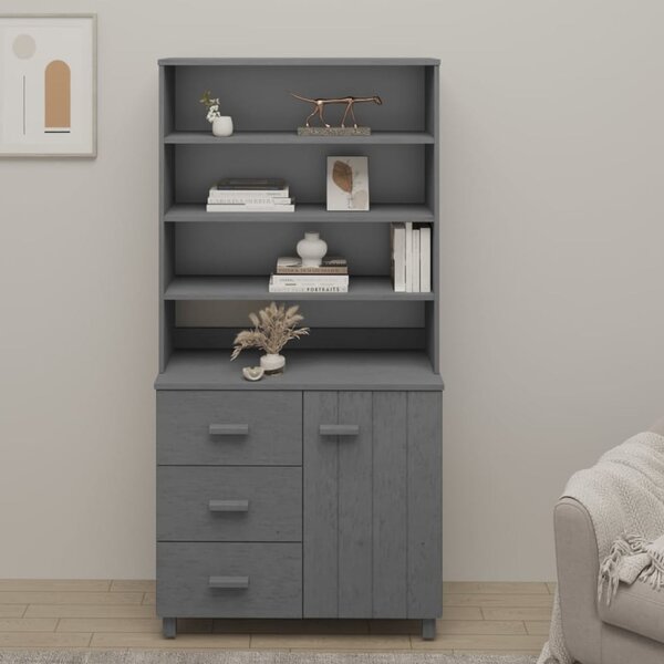 Hull Wooden Display Cabinet With 1 Door 3 Drawers In Dark Grey