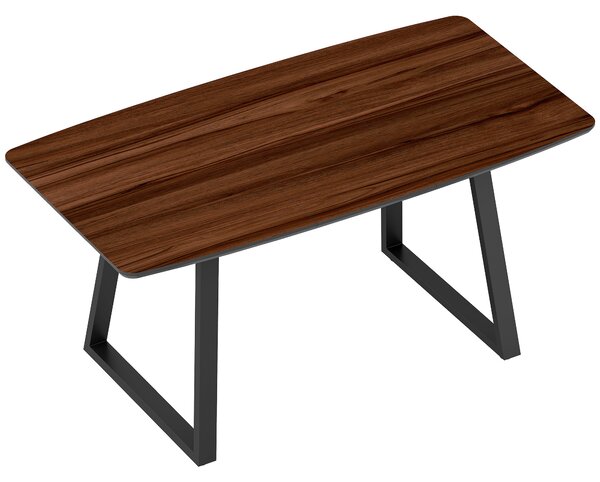 HOMCOM Extendable Folding Kitchen Table, Rectangular Wood Effect Tabletop for 4-6 People with Metal Frame & Hidden Leaves Aosom UK